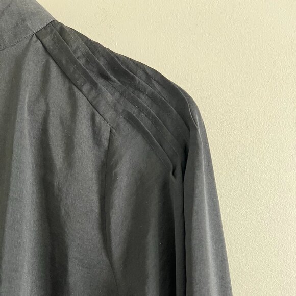 NWT | Express Chic Black Long Sleeve Blouse | Pleated Detail | Size Medium - Picture 5 of 6